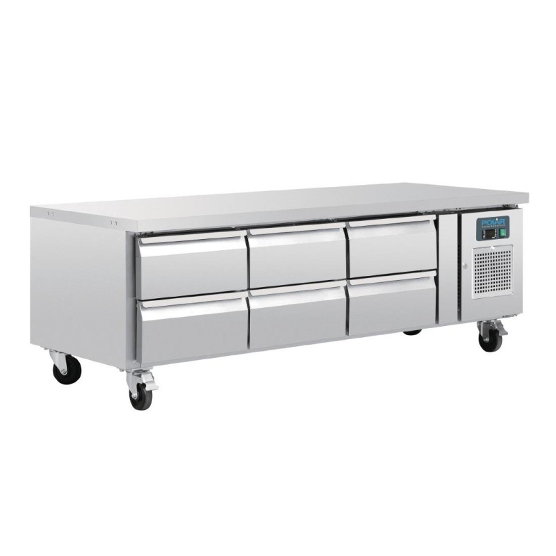 Base refrigerada positiva GN 1/1 Série U 6 gavetas 317L - Polar - Fourniresto Base refrigerada positiva GN 1/1 Série U 6 gavetas 317L - Polar - Fourniresto