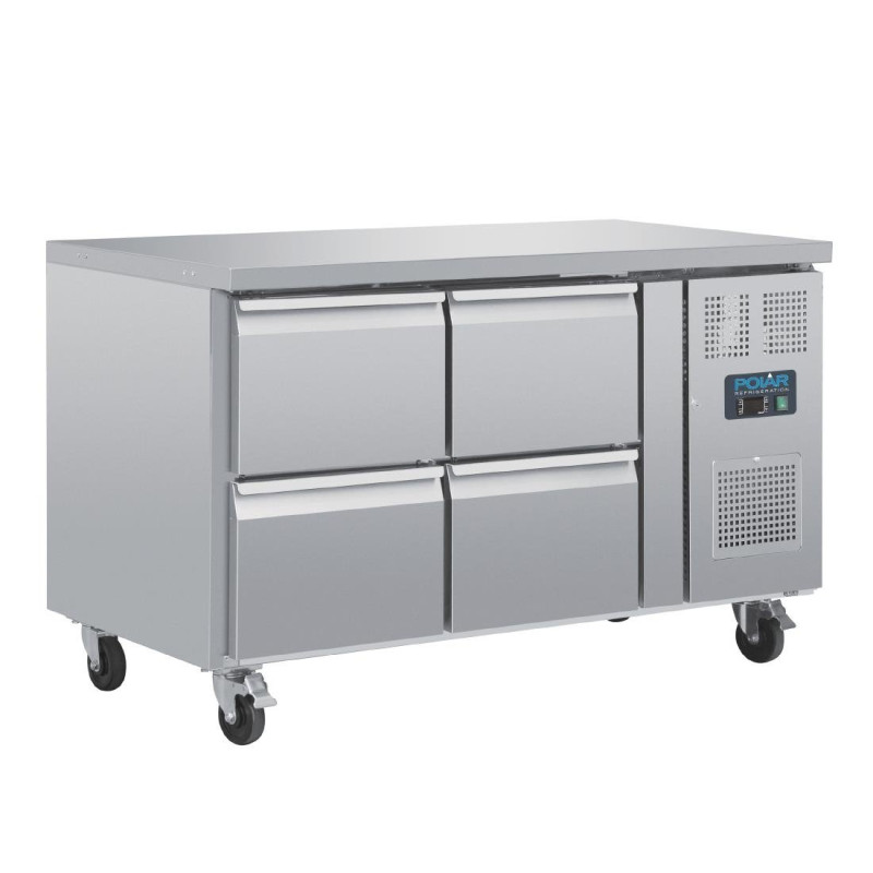 Mesa Refrigerada GN 1/1 Ventilada 4 Gavetas Série U 314L - Polar - Fourniresto Mesa Refrigerada GN 1/1 Ventilada 4 Gavetas Série U 314L - Polar - Fourniresto