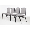 Cadeira de Banquete com Encosto Quadrado e Tecido Cinza - Conjunto de 4 - Bolero - Fourniresto