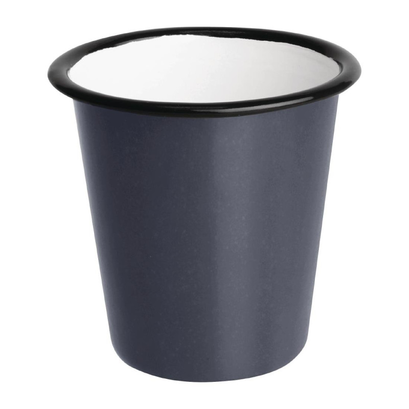 Canecas de Aço Esmaltado Azul e Preto 350ml - Conjunto de 6 - Olympia - Fourniresto Canecas de Aço Esmaltado Azul e Preto 350ml - Conjunto de 6 - Olympia - Fourniresto