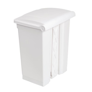 Caixote do lixo de cozinha com pedal branco 65L - Jantex - Fourniresto