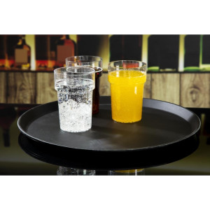 Tabuleiro de Serviço Redondo em Fibra de Vidro Antiderrapante Camtread Preto Ø 405mm - Cambro - Fourniresto