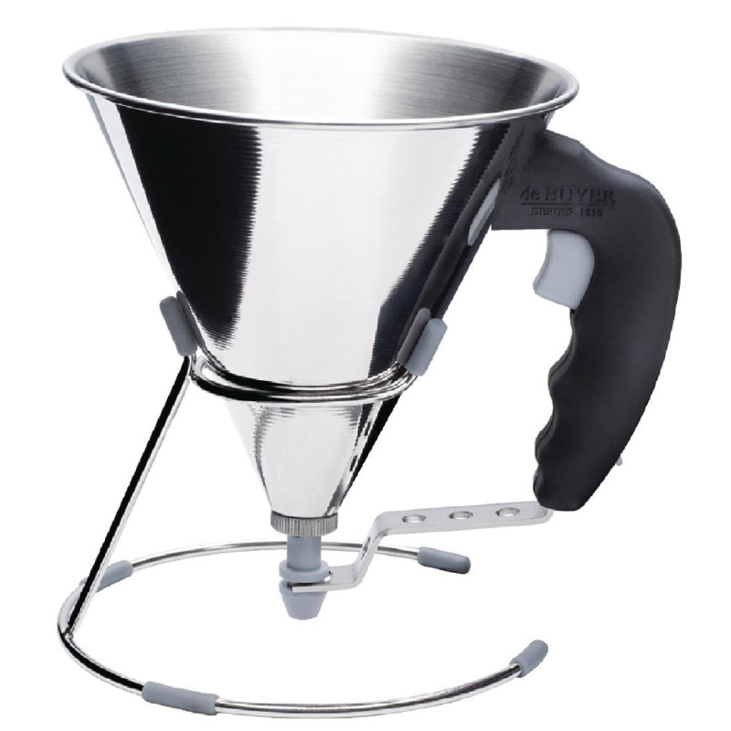 Mini funil em aço inoxidável com pistão automático 800ml - De Buyer - Fourniresto Mini funil em aço inoxidável com pistão automático 800ml - De Buyer - Fourniresto
