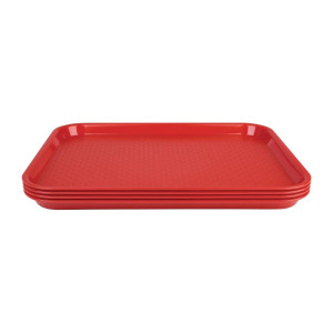 Tabuleiro de fast food de plástico vermelho - Olympia KRISTALLON - Fourniresto