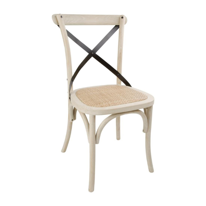Cadeira de Carvalho Areia com Encosto Cruzado - Conjunto de 2 - Bolero - Fourniresto Cadeira de Carvalho Areia com Encosto Cruzado - Conjunto de 2 - Bolero - Fourniresto