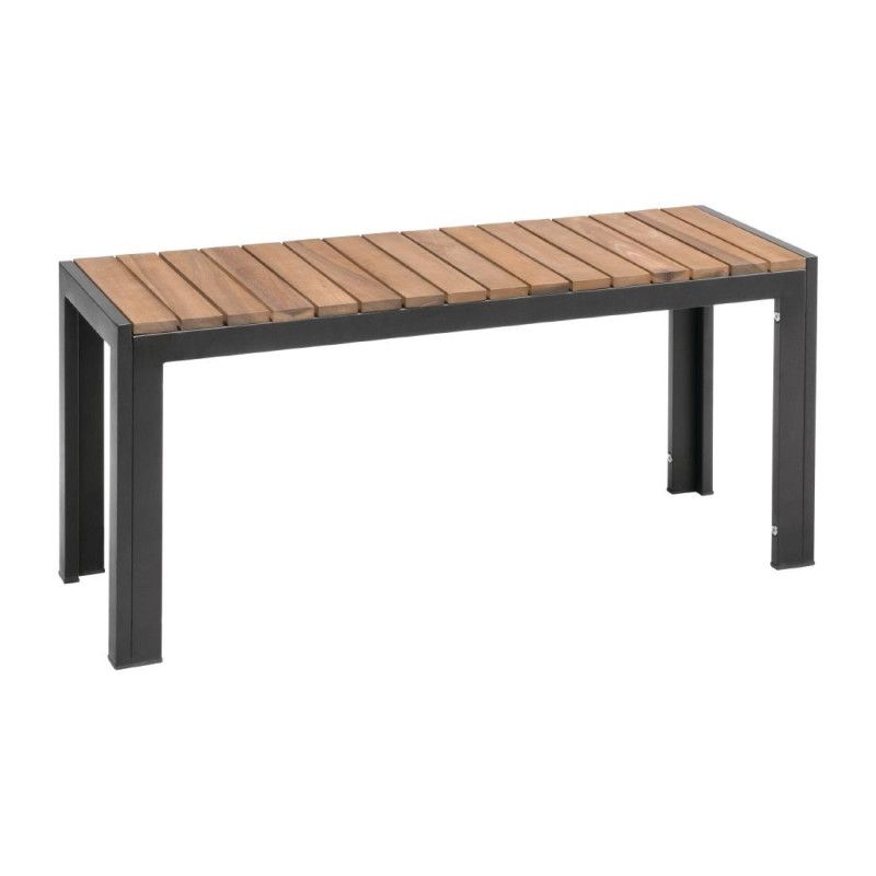 Bancos em Aço e Acácia 100 cm - Conjunto de 2 - Bolero - Fourniresto Bancos em Aço e Acácia 100 cm - Conjunto de 2 - Bolero - Fourniresto