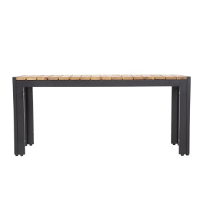 Bancos em Aço e Acácia 100 cm - Conjunto de 2 - Bolero - Fourniresto