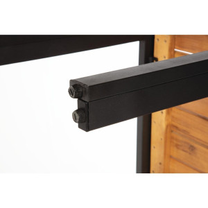 Bancos em Aço e Acácia 100 cm - Conjunto de 2 - Bolero - Fourniresto