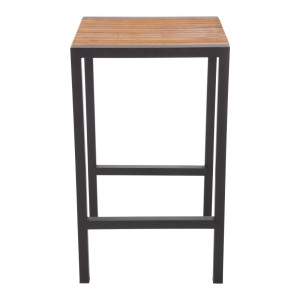 Mesa alta quadrada em aço e acácia 60 cm - Bolero