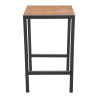 Mesa alta quadrada em aço e acácia 60 cm - Bolero
