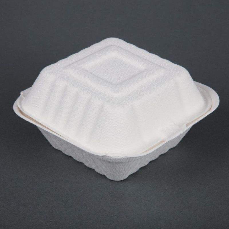 Caixas de hambúrguer compostáveis - L 149 mm - Pacote de 500 - Fiesta Green Caixas de hambúrguer compostáveis - L 149 mm - Pacote de 500 - Fiesta Green