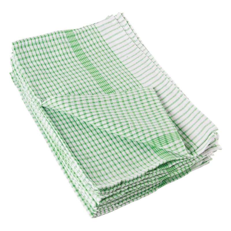 Panos de prato verdes em algodão - Conjunto de 10 - Vogue - Fourniresto Panos de prato verdes em algodão - Conjunto de 10 - Vogue - Fourniresto