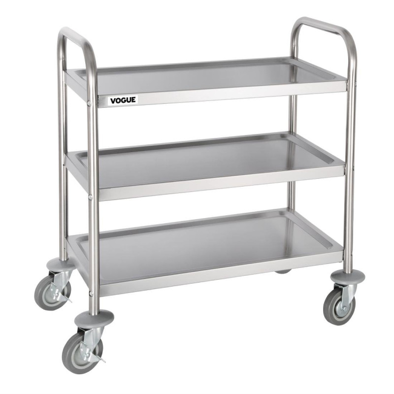 Carrinho de Descarte em Inox - 3 Níveis - L 710 X P 405mm - 128Kg - Vogue Carrinho de Descarte em Inox - 3 Níveis - L 710 X P 405mm - 128Kg - Vogue
