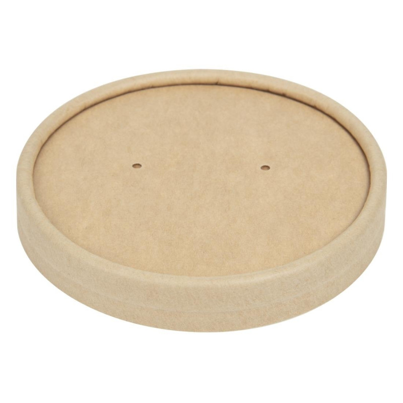 Tampas para Tigelas de Sopa Kraft Micro-Ondáveis Recicláveis 225ml e 350ml - Pacote de 500 - Colpac Tampas para Tigelas de Sopa Kraft Micro-Ondáveis Recicláveis 225ml e 350ml - Pacote de 500 - Colpac