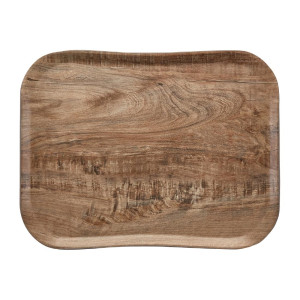 Tampo de poliéster Century com aspecto de madeira de oliveira clara - 360 x 460mm - Cambro - Fourniresto