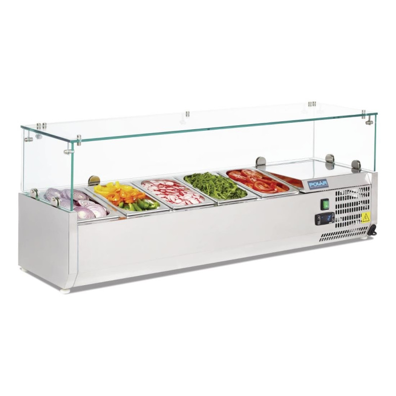 Vitrina de Ingredientes Refrigerada Série G - 5 x GN 1/4 - Polar - Fourniresto Vitrina de Ingredientes Refrigerada Série G - 5 x GN 1/4 - Polar - Fourniresto