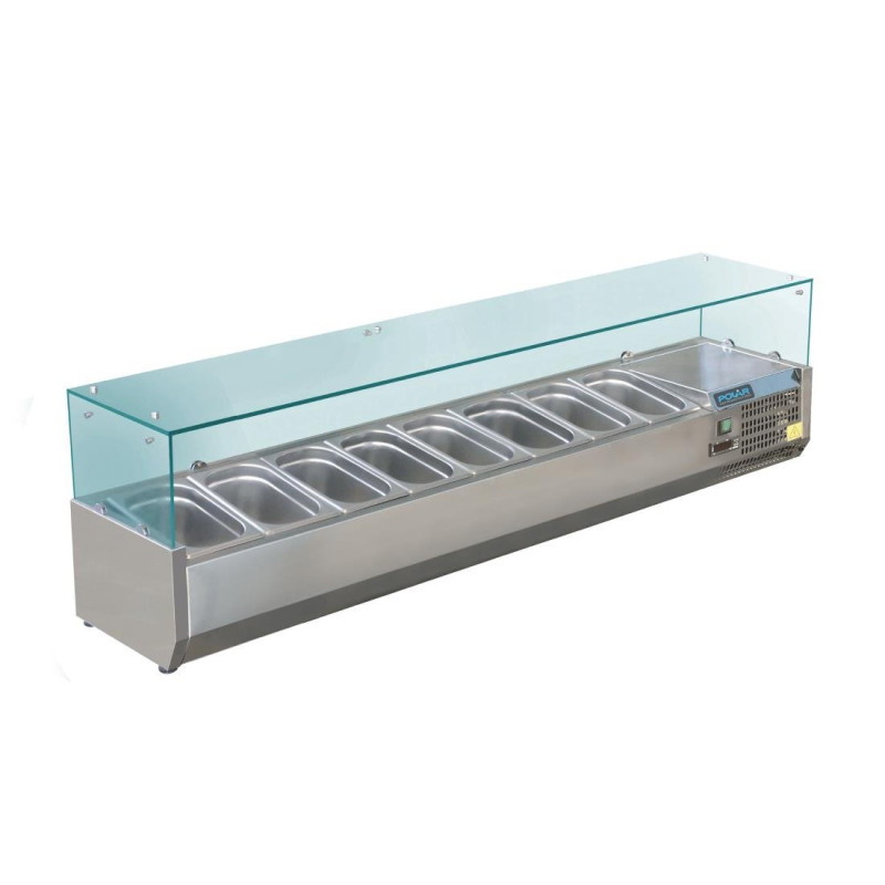 Refrigerated Ingredient Display - 8 GN 1/3 Pans - Polar - Fourniresto Refrigerated Ingredient Display - 8 GN 1/3 Pans - Polar - Fourniresto