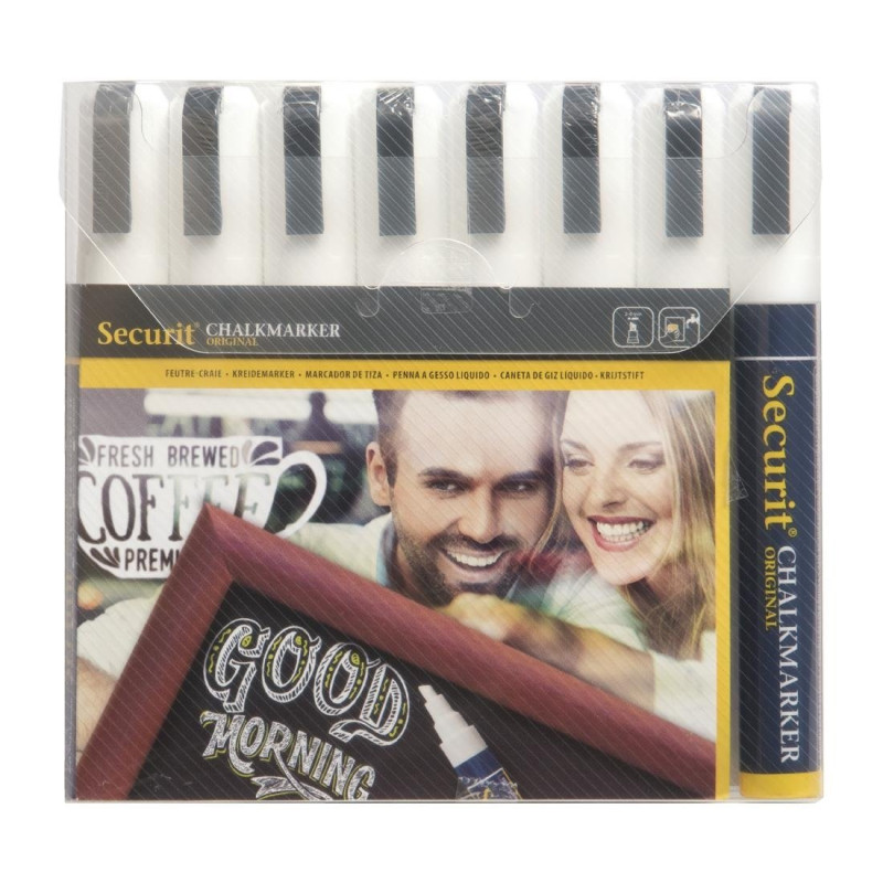 Conjunto de 8 marcadores apagáveis Illumigraph - Securit - Fourniresto Conjunto de 8 marcadores apagáveis Illumigraph - Securit - Fourniresto