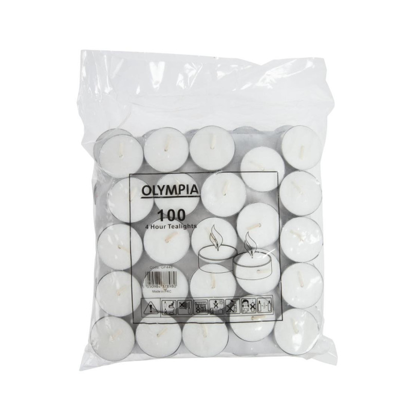Velas de Chá 4 Horas - Lote de 100 - Olympia - Fourniresto Velas de Chá 4 Horas - Lote de 100 - Olympia - Fourniresto