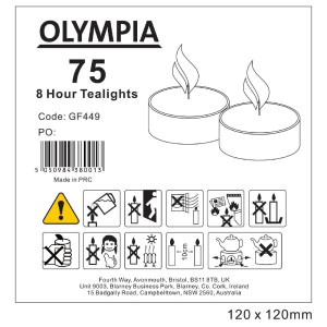 Velas de Chá 4 Horas - Lote de 100 - Olympia - Fourniresto
