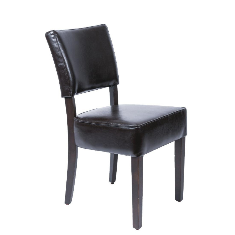 Comfortable Dark Brown Faux Leather Chairs - Bolero - Fourniresto Comfortable Dark Brown Faux Leather Chairs - Bolero - Fourniresto