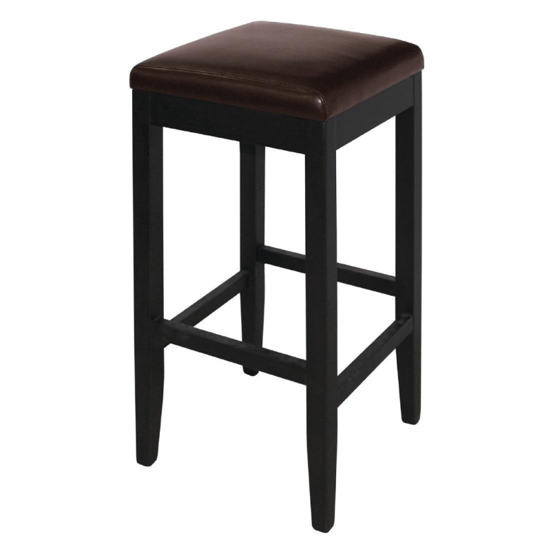 Bancos de bar altos em couro sintético - Marrom escuro - Bolero - Fourniresto Bancos de bar altos em couro sintético - Marrom escuro - Bolero - Fourniresto