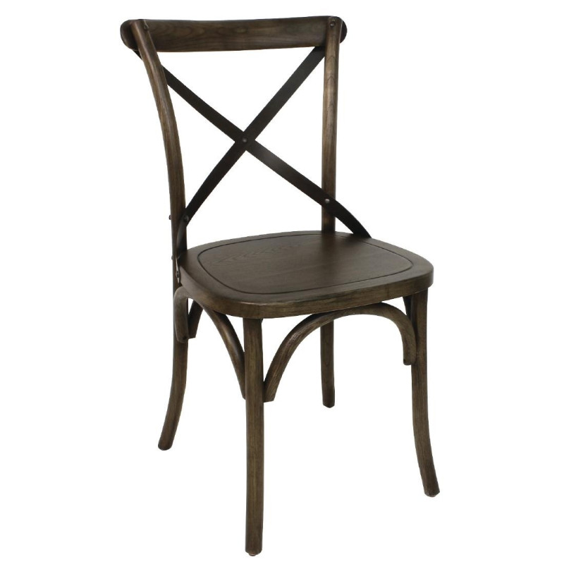 Cadeiras de cor nogueira com encosto cruzado - Bolero - Fourniresto Cadeiras de cor nogueira com encosto cruzado - Bolero - Fourniresto