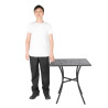Mesa Bistrô Quadrada em Aço Vazado - Preta - 700mm - Bolero - Fourniresto