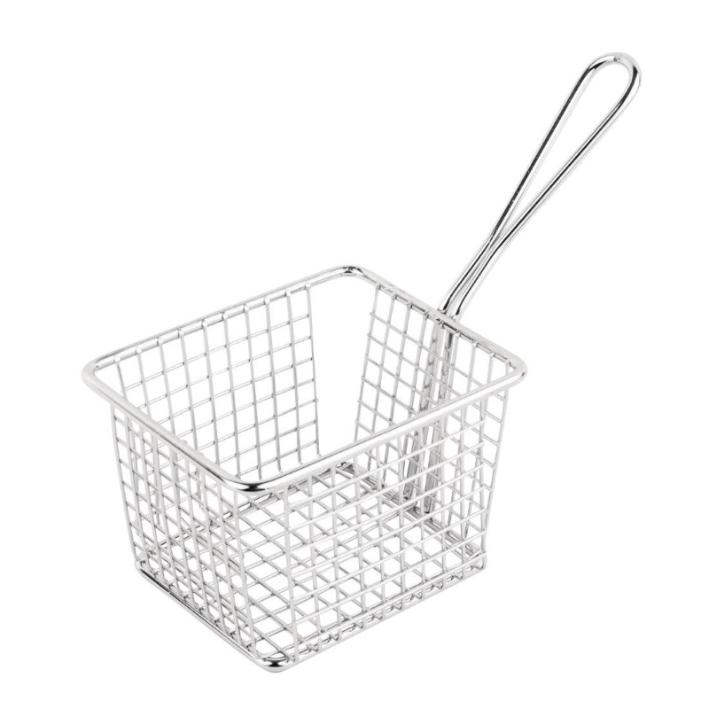 Grande cesta quadrada de apresentação com cabo longo em inox - Olympia - Fourniresto Grande cesta quadrada de apresentação com cabo longo em inox - Olympia - Fourniresto
