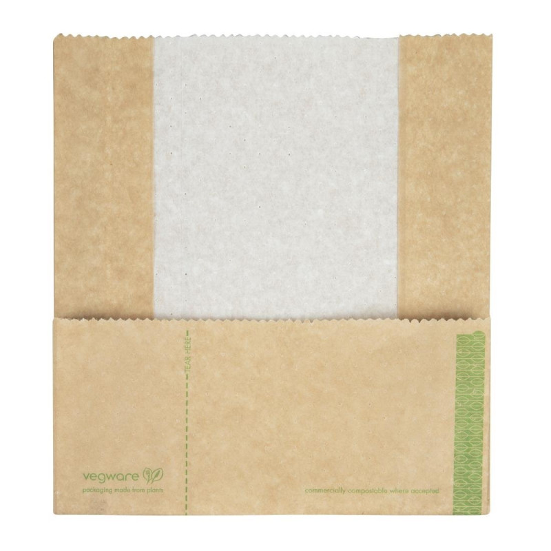 Saquetes Panini Kraft Compostáveis - Lote de 500 - Vegware Saquetes Panini Kraft Compostáveis - Lote de 500 - Vegware