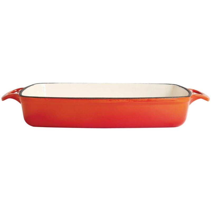 Tabuleiro de ferro fundido retangular laranja - 2,8L - Vogue Tabuleiro de ferro fundido retangular laranja - 2,8L - Vogue