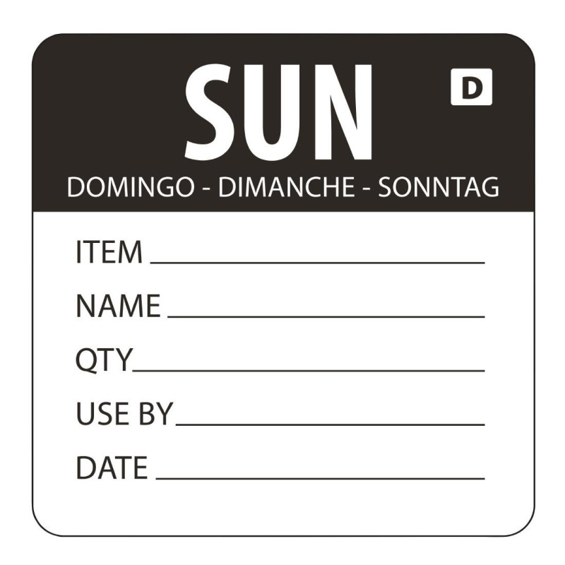 Etiquetas Solúveis Dia da Semana "Domingo" - Rolo de 250 - Vogue Etiquetas Solúveis Dia da Semana "Domingo" - Rolo de 250 - Vogue