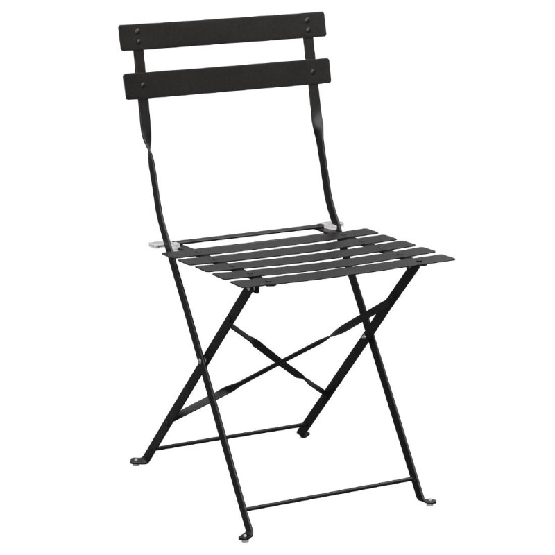 Cadeiras de terraço em aço - Pretas - Conjunto de 2 - Bolero - Fourniresto Cadeiras de terraço em aço - Pretas - Conjunto de 2 - Bolero - Fourniresto