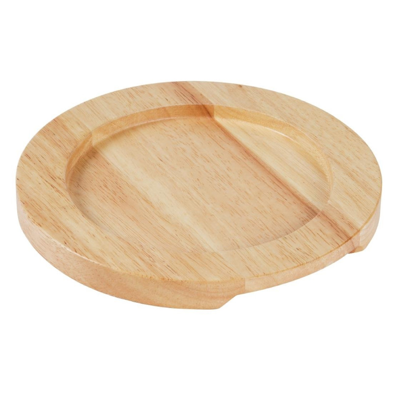 Suporte de madeira clara para prato redondo de ferro fundido com alças - Ø210mm - Olympia - Fourniresto Suporte de madeira clara para prato redondo de ferro fundido com alças - Ø210mm - Olympia - Fourniresto