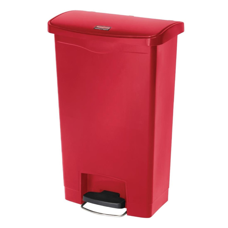 Caixote do lixo com pedal frontal Slim Jim vermelho - 50L - Rubbermaid Caixote do lixo com pedal frontal Slim Jim vermelho - 50L - Rubbermaid