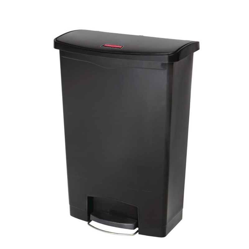 Caixote do lixo com pedal frontal Slim Jim preto - 90L - Rubbermaid Caixote do lixo com pedal frontal Slim Jim preto - 90L - Rubbermaid