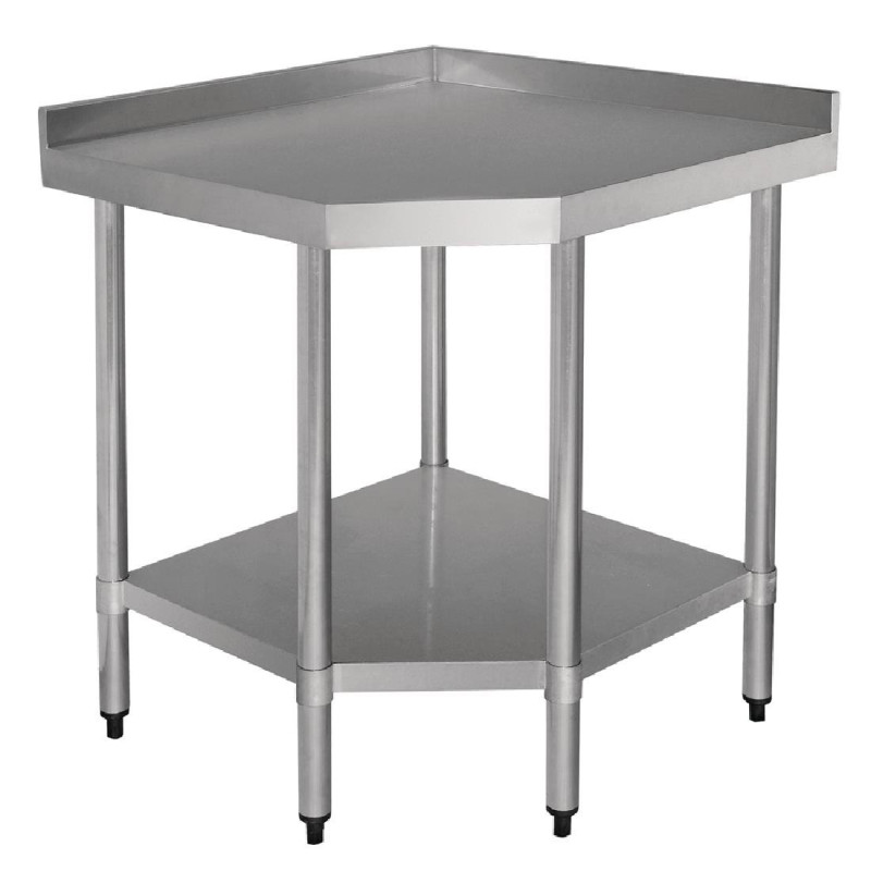 Mesa de canto em aço inoxidável-L 900 x 700mm - Vogue Mesa de canto em aço inoxidável-L 900 x 700mm - Vogue