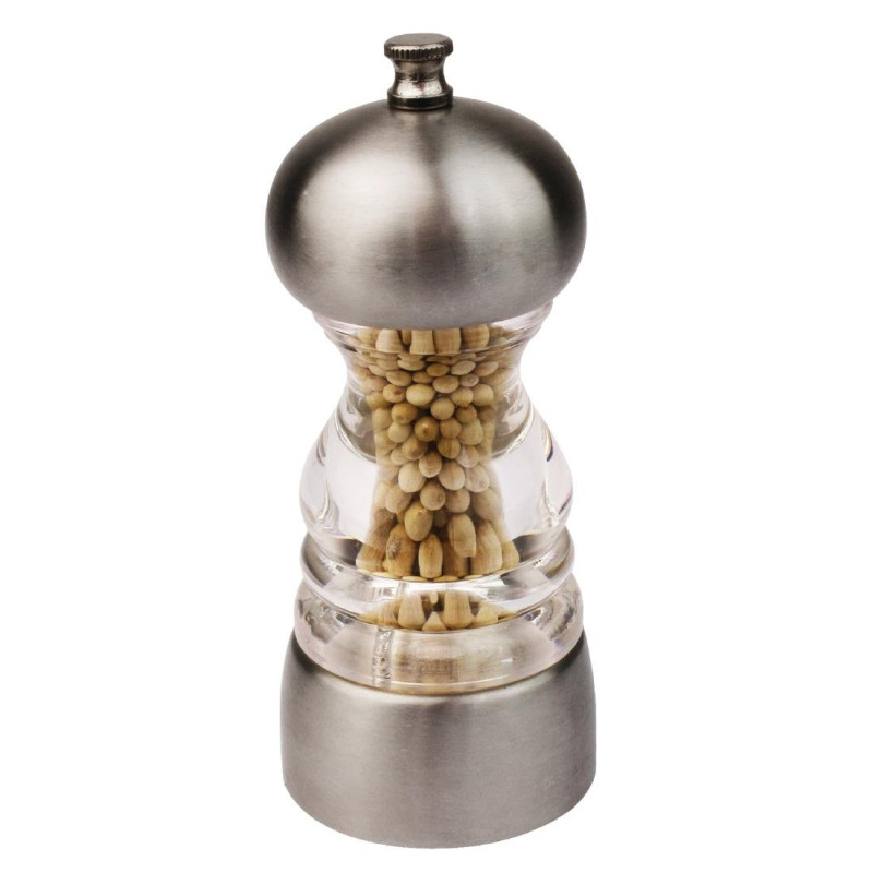 Moinho de sal e pimenta em aço inoxidável 135x55mm - Olympia - Fourniresto Moinho de sal e pimenta em aço inoxidável 135x55mm - Olympia - Fourniresto