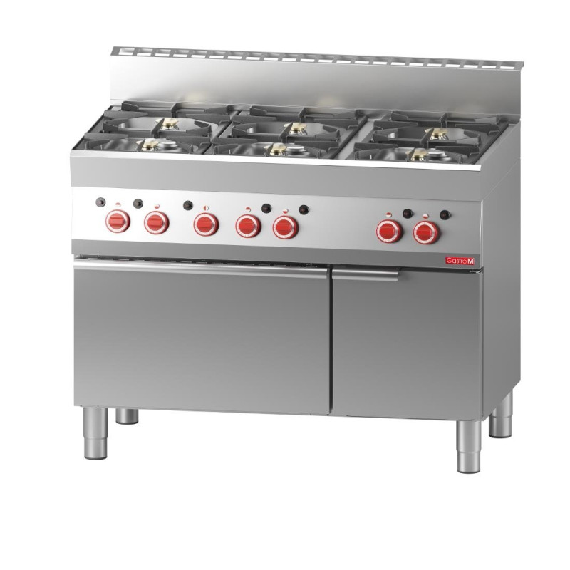Fourneau 6 Feux Sur Four Gaz et Placard Fermé 650 - Gastro M Fourneau 6 Feux Sur Four Gaz et Placard Fermé 650 - Gastro M