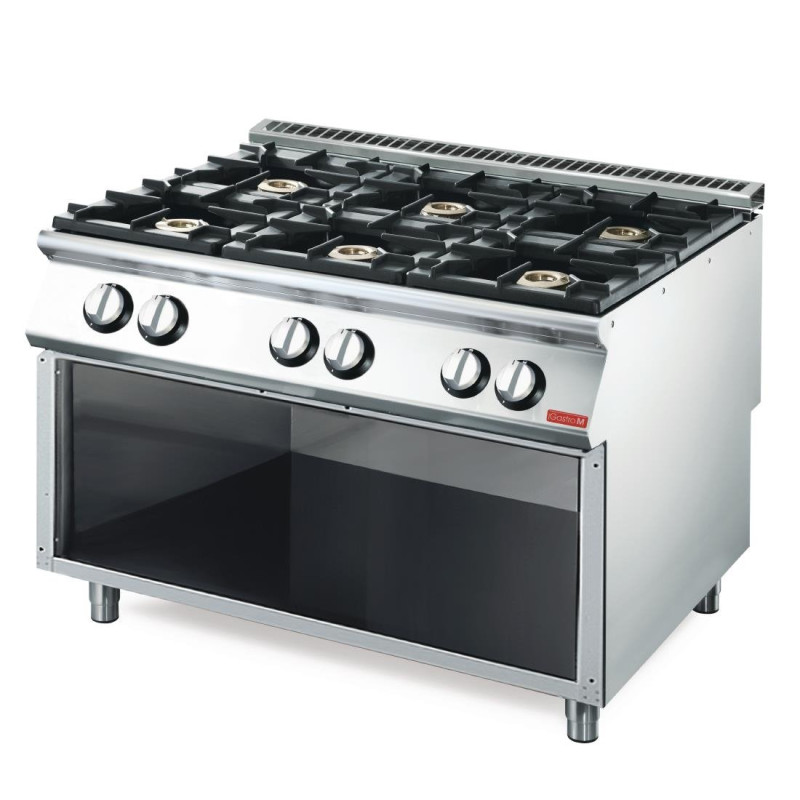 Fourneau Gaz 6 Feux Vifs 700 Sur Placard Ouvert - Gastro M Fourneau Gaz 6 Feux Vifs 700 Sur Placard Ouvert - Gastro M