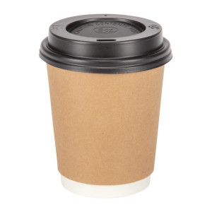 Copos de parede dupla de papel kraft 225ml - Pacote com 25 - Fiesta - Fourniresto