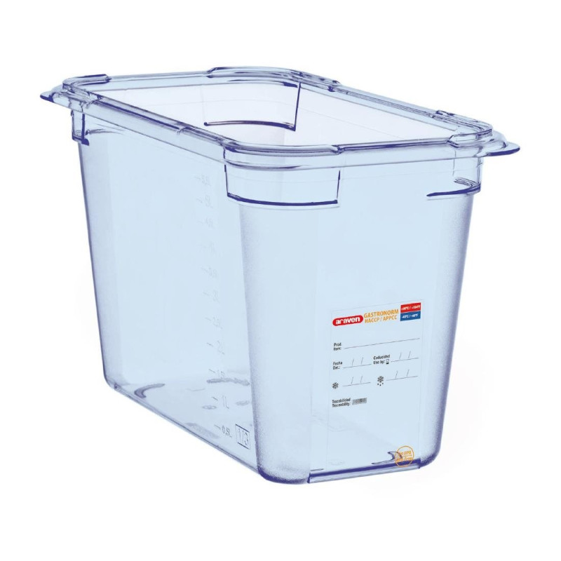 Blue airtight container ABS GN1/3 200mm - Araven - Fourniresto Blue airtight container ABS GN1/3 200mm - Araven - Fourniresto