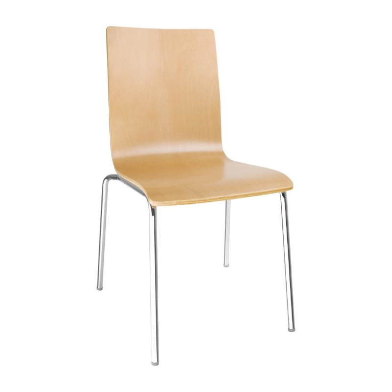 Cadeira com encosto quadrado cor natural - Conjunto de 4 - Bolero - Fourniresto Cadeira com encosto quadrado cor natural - Conjunto de 4 - Bolero - Fourniresto