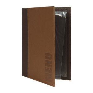 Menus de proteção contemporâneos A4 em marrom claro - Securit - Fourniresto