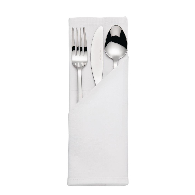 Toalhas brancas de algodão com faixa de cetim - Conjunto de 10 - Mitre Luxury - Fourniresto Toalhas brancas de algodão com faixa de cetim - Conjunto de 10 - Mitre Luxury - Fourniresto