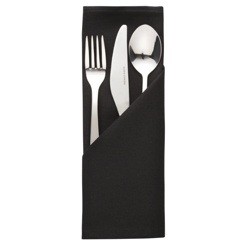 Toalhas pretas de poliéster - Conjunto de 10 - Mitre Essentials - Fourniresto Toalhas pretas de poliéster - Conjunto de 10 - Mitre Essentials - Fourniresto