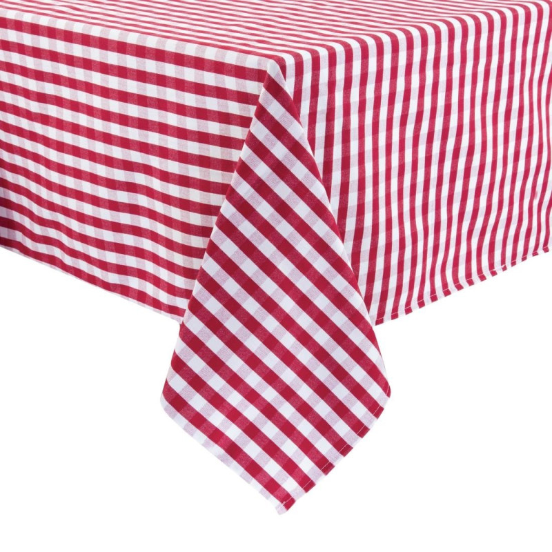 Toalha quadrada xadrez vermelha em poliéster 890 x 890mm - Mitre Essentials - Fourniresto Toalha quadrada xadrez vermelha em poliéster 890 x 890mm - Mitre Essentials - Fourniresto