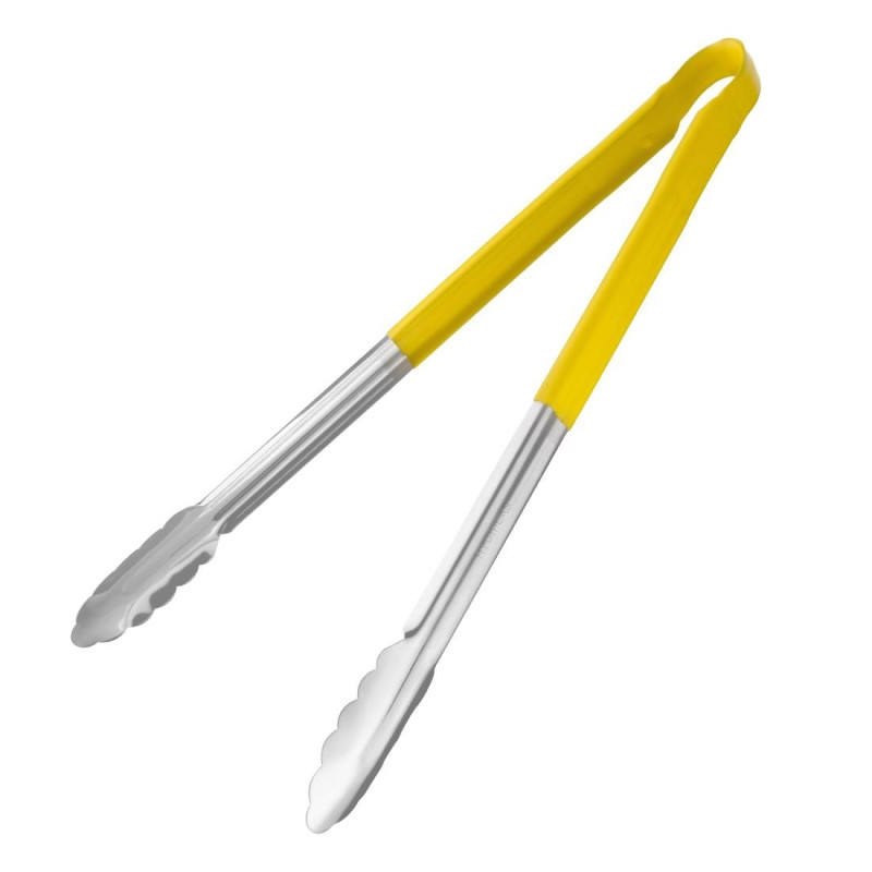 405mm yellow serving tongs - Vogue - Fourniresto 405mm yellow serving tongs - Vogue - Fourniresto