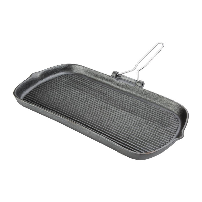 Frigideira grelhadora em ferro fundido - L 225 x P 380mm - Vogue Frigideira grelhadora em ferro fundido - L 225 x P 380mm - Vogue