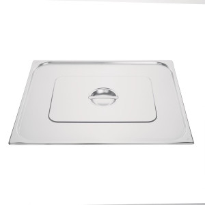 Tampa em Aço Inoxidável Duplo - GN 2/1 Inox - Vogue - Fourniresto